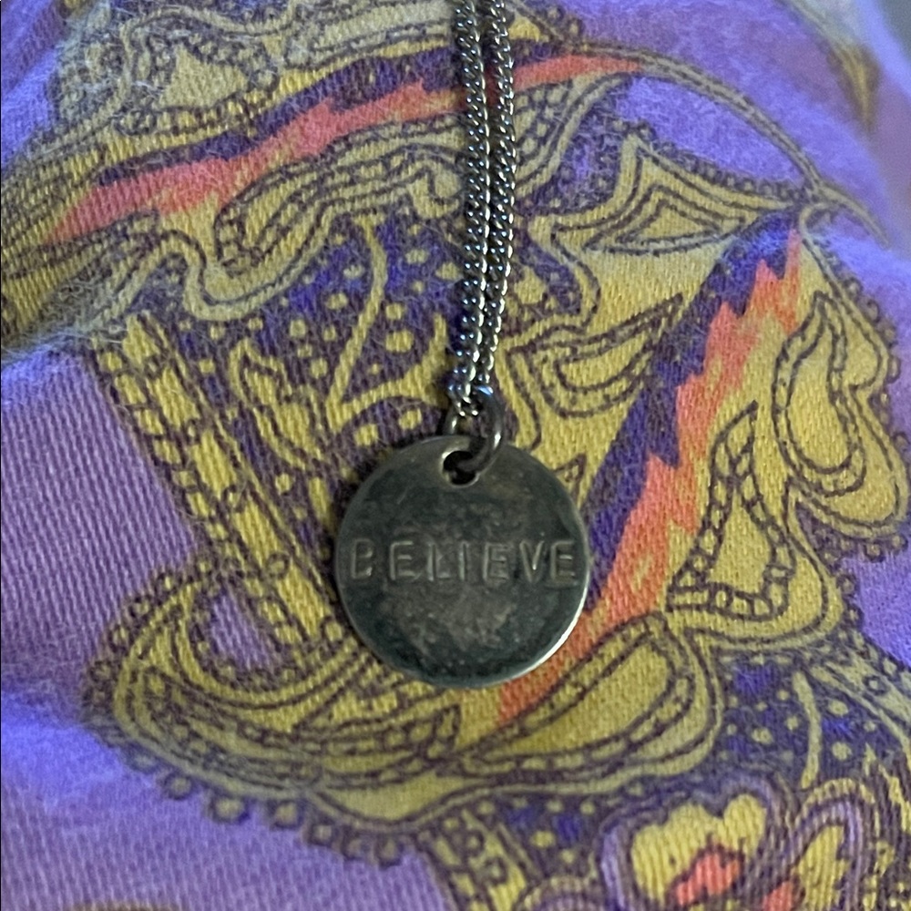 Sterling Believe Pendant Necklace